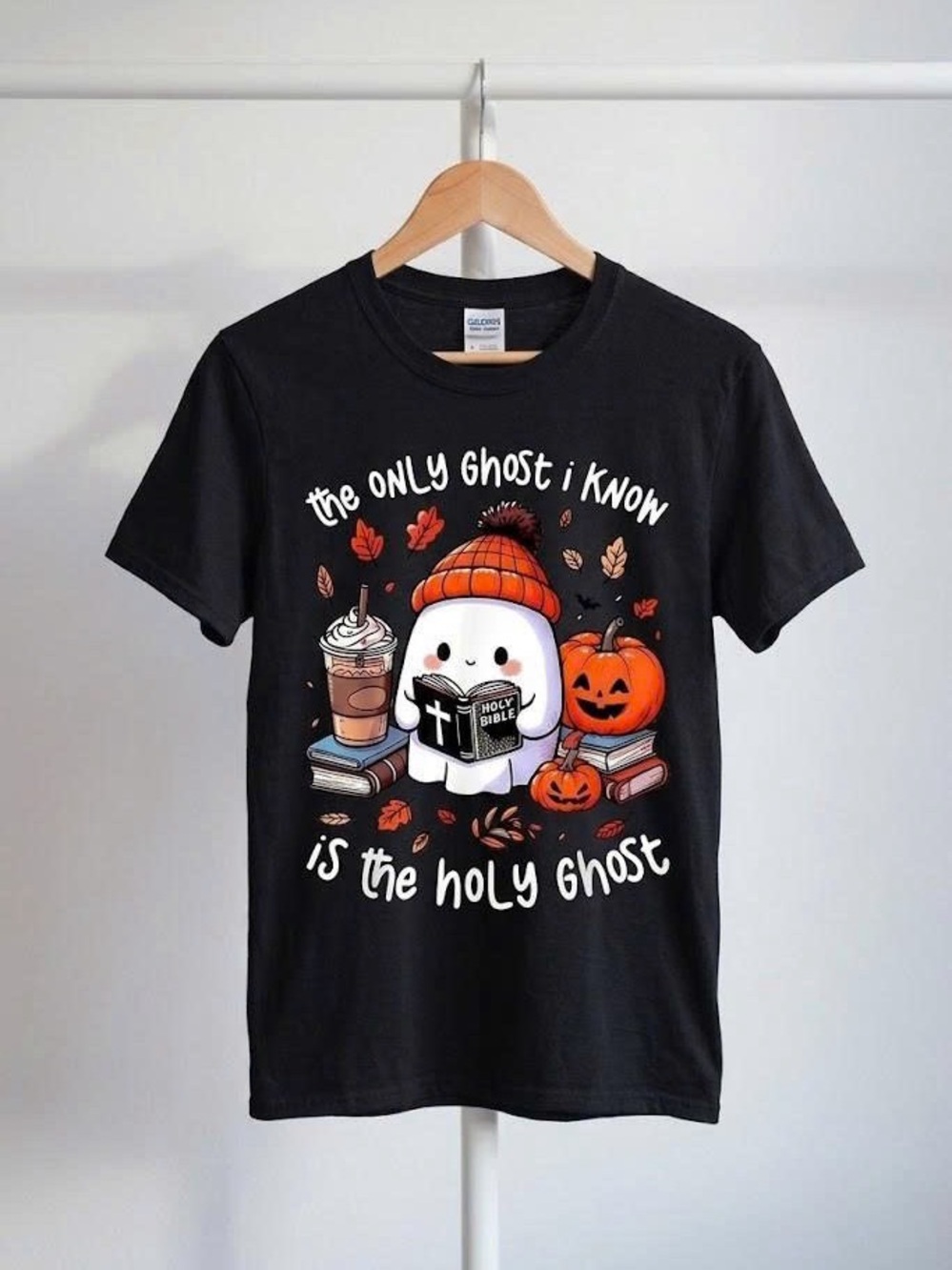 The Only Ghost I Know Is The Holy Ghost T-Shirt Cute Fall Christian Tee